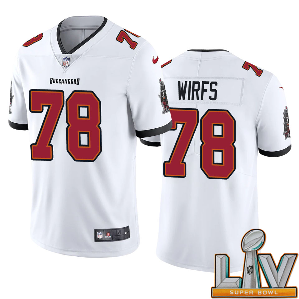 Super Bowl LV 2021 Men Nike Tampa Bay Buccaneers #78 Tristan Wirfs White 2020 NFL Draft Vapor Limited Jersey->customized nfl jersey->Custom Jersey